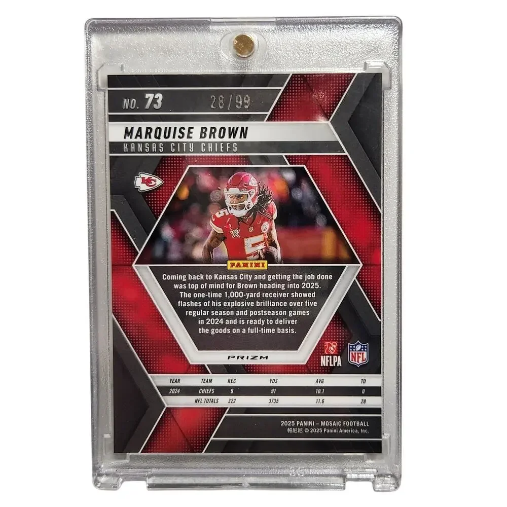 Panini Mosaic Blue Prizm Marquise Brown #73 Numbered 28/99 2025 NM